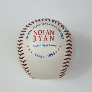 Nolan Ryan Commemorative Fotoball 27 Yrs Of Excellence Baseball